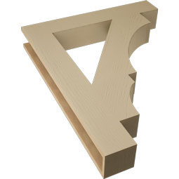 Ekena Millwork - BKTUR055X34X42BOA05RCPR - Timberthane Faux Wood Balboa Style Bracket, Block Ends, 5 1/2"W x 34"D x 42"H, Primed Tan
