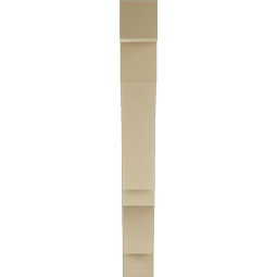 Ekena Millwork - BKTUR055X34X46BOA05RCPR - Timberthane Faux Wood Balboa Style Bracket, Block Ends, 5 1/2"W x 34"D x 46"H, Primed Tan
