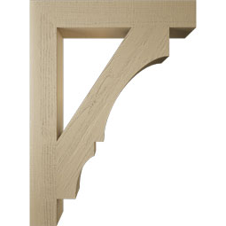 Ekena Millwork - BKTUR055X34X46BOA05RCPR - Timberthane Faux Wood Balboa Style Bracket, Block Ends, 5 1/2"W x 34"D x 46"H, Primed Tan