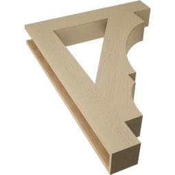 Ekena Millwork - BKTUR055X34X46BOA05RCPR - Timberthane Faux Wood Balboa Style Bracket, Block Ends, 5 1/2"W x 34"D x 46"H, Primed Tan
