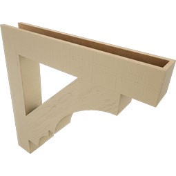 Ekena Millwork - BKTUR055X36X36BOA05RCPR - Timberthane Faux Wood Balboa Style Bracket, Block Ends, 5 1/2"W x 36"D x 36"H, Primed Tan