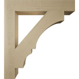 Ekena Millwork - BKTUR055X36X40BOA05RCPR - Timberthane Faux Wood Balboa Style Bracket, Block Ends, 5 1/2"W x 36"D x 40"H, Primed Tan