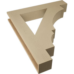 Ekena Millwork - BKTUR055X36X40BOA05RCPR - Timberthane Faux Wood Balboa Style Bracket, Block Ends, 5 1/2"W x 36"D x 40"H, Primed Tan