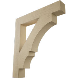 Ekena Millwork - BKTUR055X36X40BOA05RCPR - Timberthane Faux Wood Balboa Style Bracket, Block Ends, 5 1/2"W x 36"D x 40"H, Primed Tan