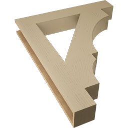 Ekena Millwork - BKTUR055X36X44BOA05RCPR - Timberthane Faux Wood Balboa Style Bracket, Block Ends, 5 1/2"W x 36"D x 44"H, Primed Tan