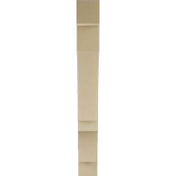 Ekena Millwork - BKTUR055X36X48BOA05RCPR - Timberthane Faux Wood Balboa Style Bracket, Block Ends, 5 1/2"W x 36"D x 48"H, Primed Tan