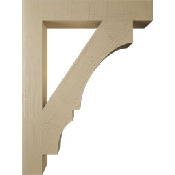 Ekena Millwork - BKTUR055X36X48BOA05RCPR - Timberthane Faux Wood Balboa Style Bracket, Block Ends, 5 1/2"W x 36"D x 48"H, Primed Tan