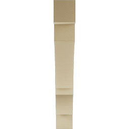 Ekena Millwork - BKTUR055X38X38BOA05RCPR - Timberthane Faux Wood Balboa Style Bracket, Block Ends, 5 1/2"W x 38"D x 38"H, Primed Tan