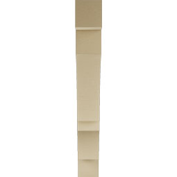 Ekena Millwork - BKTUR055X38X42BOA05RCPR - Timberthane Faux Wood Balboa Style Bracket, Block Ends, 5 1/2"W x 38"D x 42"H, Primed Tan