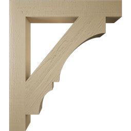 Ekena Millwork - BKTUR055X38X44BOA05RCPR - Timberthane Faux Wood Balboa Style Bracket, Block Ends, 5 1/2"W x 38"D x 44"H, Primed Tan