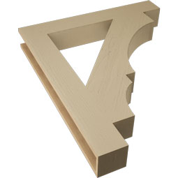 Ekena Millwork - BKTUR055X38X44BOA05RCPR - Timberthane Faux Wood Balboa Style Bracket, Block Ends, 5 1/2"W x 38"D x 44"H, Primed Tan