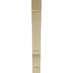 Ekena Millwork - BKTUR055X38X46BOA05RCPR - Timberthane Faux Wood Balboa Style Bracket, Block Ends, 5 1/2"W x 38"D x 46"H, Primed Tan