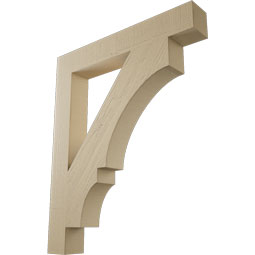 Ekena Millwork - BKTUR055X38X46BOA05RCPR - Timberthane Faux Wood Balboa Style Bracket, Block Ends, 5 1/2"W x 38"D x 46"H, Primed Tan