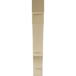 Ekena Millwork - BKTUR055X40X40BOA05RCPR - Timberthane Faux Wood Balboa Style Bracket, Block Ends, 5 1/2"W x 40"D x 40"H, Primed Tan
