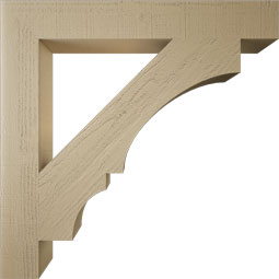 Ekena Millwork - BKTUR055X40X40BOA05RCPR - Timberthane Faux Wood Balboa Style Bracket, Block Ends, 5 1/2"W x 40"D x 40"H, Primed Tan