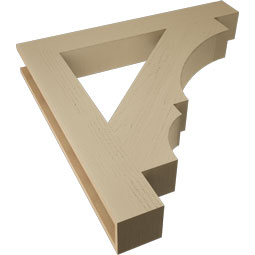 Ekena Millwork - BKTUR055X40X40BOA05RCPR - Timberthane Faux Wood Balboa Style Bracket, Block Ends, 5 1/2"W x 40"D x 40"H, Primed Tan
