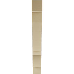 Ekena Millwork - BKTUR055X40X44BOA05RCPR - Timberthane Faux Wood Balboa Style Bracket, Block Ends, 5 1/2"W x 40"D x 44"H, Primed Tan
