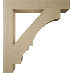 Ekena Millwork - BKTUR055X40X44BOA05RCPR - Timberthane Faux Wood Balboa Style Bracket, Block Ends, 5 1/2"W x 40"D x 44"H, Primed Tan