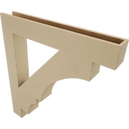Ekena Millwork - BKTUR055X40X44BOA05RCPR - Timberthane Faux Wood Balboa Style Bracket, Block Ends, 5 1/2"W x 40"D x 44"H, Primed Tan