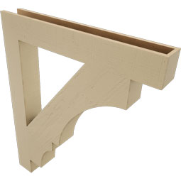 Ekena Millwork - BKTUR055X40X48BOA05RCPR - Timberthane Faux Wood Balboa Style Bracket, Block Ends, 5 1/2"W x 40"D x 48"H, Primed Tan