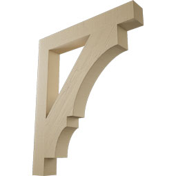 Ekena Millwork - BKTUR055X40X48BOA05RCPR - Timberthane Faux Wood Balboa Style Bracket, Block Ends, 5 1/2"W x 40"D x 48"H, Primed Tan