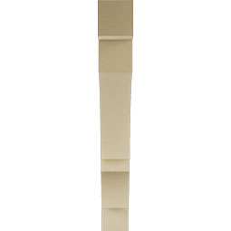 Ekena Millwork - BKTUR055X42X42BOA05RCPR - Timberthane Faux Wood Balboa Style Bracket, Block Ends, 5 1/2"W x 42"D x 42"H, Primed Tan