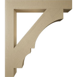 Ekena Millwork - BKTUR055X42X48BOA05RCPR - Timberthane Faux Wood Balboa Style Bracket, Block Ends, 5 1/2"W x 42"D x 48"H, Primed Tan