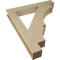 Ekena Millwork - BKTUR055X42X48BOA05RCPR - Timberthane Faux Wood Balboa Style Bracket, Block Ends, 5 1/2"W x 42"D x 48"H, Primed Tan