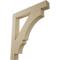 Ekena Millwork - BKTUR055X42X48BOA05RCPR - Timberthane Faux Wood Balboa Style Bracket, Block Ends, 5 1/2"W x 42"D x 48"H, Primed Tan