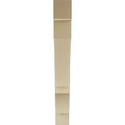 Ekena Millwork - BKTUR055X44X44BOA05RCPR - Timberthane Faux Wood Balboa Style Bracket, Block Ends, 5 1/2"W x 44"D x 44"H, Primed Tan