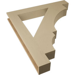 Ekena Millwork - BKTUR055X44X48BOA05RCPR - Timberthane Faux Wood Balboa Style Bracket, Block Ends, 5 1/2"W x 44"D x 48"H, Primed Tan