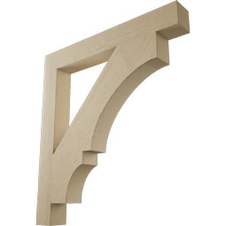 Ekena Millwork - BKTUR055X44X48BOA05RCPR - Timberthane Faux Wood Balboa Style Bracket, Block Ends, 5 1/2"W x 44"D x 48"H, Primed Tan