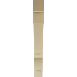 Ekena Millwork - BKTUR055X46X46BOA05RCPR - Timberthane Faux Wood Balboa Style Bracket, Block Ends, 5 1/2"W x 46"D x 46"H, Primed Tan