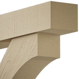Ekena Millwork - BKTUROBOA44 - Timberthane Rough Cedar Faux Wood Balboa Block Bracket w/ Offset Brace