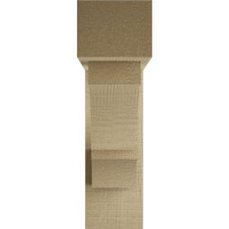 Ekena Millwork - BKTUROBOA44 - Timberthane Rough Cedar Faux Wood Balboa Block Bracket w/ Offset Brace