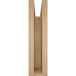 Ekena Millwork - BKTUR0352X14X14BOA05RCPR - Timberthane Faux Wood Balboa Style Bracket w/ Offset Brace, Block Ends, 3 1/2"W x 14"D x 14"H, Primed Tan
