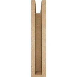 Ekena Millwork - BKTUR0352X14X18BOA05RCPR - Timberthane Faux Wood Balboa Style Bracket w/ Offset Brace, Block Ends, 3 1/2"W x 14"D x 18"H, Primed Tan