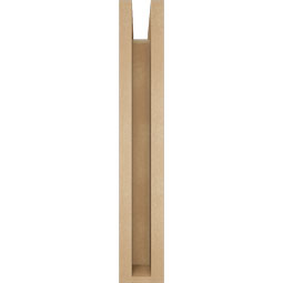 Ekena Millwork - BKTUR0352X14X22BOA05RCPR - Timberthane Faux Wood Balboa Style Bracket w/ Offset Brace, Block Ends, 3 1/2"W x 14"D x 22"H, Primed Tan
