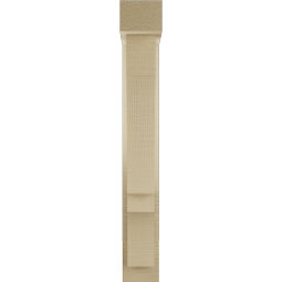 Ekena Millwork - BKTUR0352X14X26BOA05RCPR - Timberthane Faux Wood Balboa Style Bracket w/ Offset Brace, Block Ends, 3 1/2"W x 14"D x 26"H, Primed Tan
