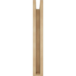 Ekena Millwork - BKTUR0352X14X26BOA05RCPR - Timberthane Faux Wood Balboa Style Bracket w/ Offset Brace, Block Ends, 3 1/2"W x 14"D x 26"H, Primed Tan