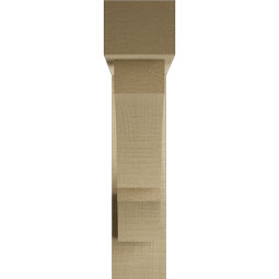 Ekena Millwork - BKTUROBOA44 - Timberthane Rough Cedar Faux Wood Balboa Block Bracket w/ Offset Brace