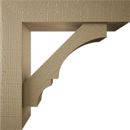 Ekena Millwork - BKTUROBOA44 - Timberthane Rough Cedar Faux Wood Balboa Block Bracket w/ Offset Brace
