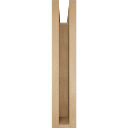 Ekena Millwork - BKTUR0352X18X18BOA05RCPR - Timberthane Faux Wood Balboa Style Bracket w/ Offset Brace, Block Ends, 3 1/2"W x 18"D x 18"H, Primed Tan