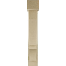 Ekena Millwork - BKTUR0352X18X22BOA05RCPR - Timberthane Faux Wood Balboa Style Bracket w/ Offset Brace, Block Ends, 3 1/2"W x 18"D x 22"H, Primed Tan