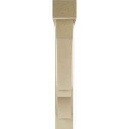 Ekena Millwork - BKTUR0352X22X22BOA05RCPR - Timberthane Faux Wood Balboa Style Bracket w/ Offset Brace, Block Ends, 3 1/2"W x 22"D x 22"H, Primed Tan