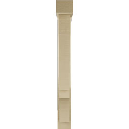 Ekena Millwork - BKTUR0352X22X30BOA05RCPR - Timberthane Faux Wood Balboa Style Bracket w/ Offset Brace, Block Ends, 3 1/2"W x 22"D x 30"H, Primed Tan