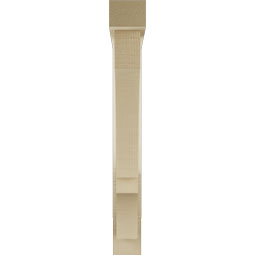 Ekena Millwork - BKTUR0352X24X28BOA05RCPR - Timberthane Faux Wood Balboa Style Bracket w/ Offset Brace, Block Ends, 3 1/2"W x 24"D x 28"H, Primed Tan