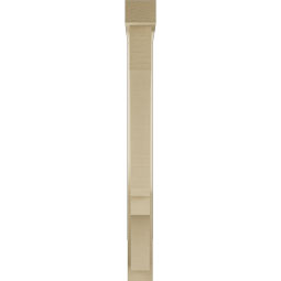 Ekena Millwork - BKTUR0352X24X36BOA05RCPR - Timberthane Faux Wood Balboa Style Bracket w/ Offset Brace, Block Ends, 3 1/2"W x 24"D x 36"H, Primed Tan