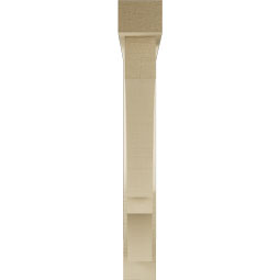 Ekena Millwork - BKTUR0352X26X26BOA05RCPR - Timberthane Faux Wood Balboa Style Bracket w/ Offset Brace, Block Ends, 3 1/2"W x 26"D x 26"H, Primed Tan