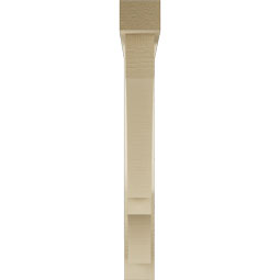 Ekena Millwork - BKTUR0352X28X28BOA05RCPR - Timberthane Faux Wood Balboa Style Bracket w/ Offset Brace, Block Ends, 3 1/2"W x 28"D x 28"H, Primed Tan